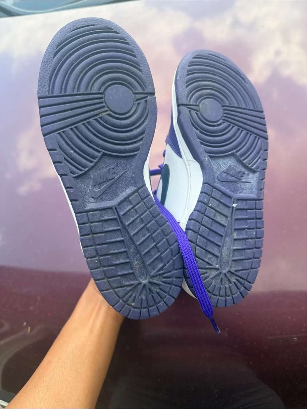 Nike Kids Dunks Purple and White High-Top Sneakers